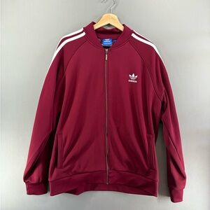Adidas Jacket Mens XXL Maroon Originals Superstar Track Style Trefoil